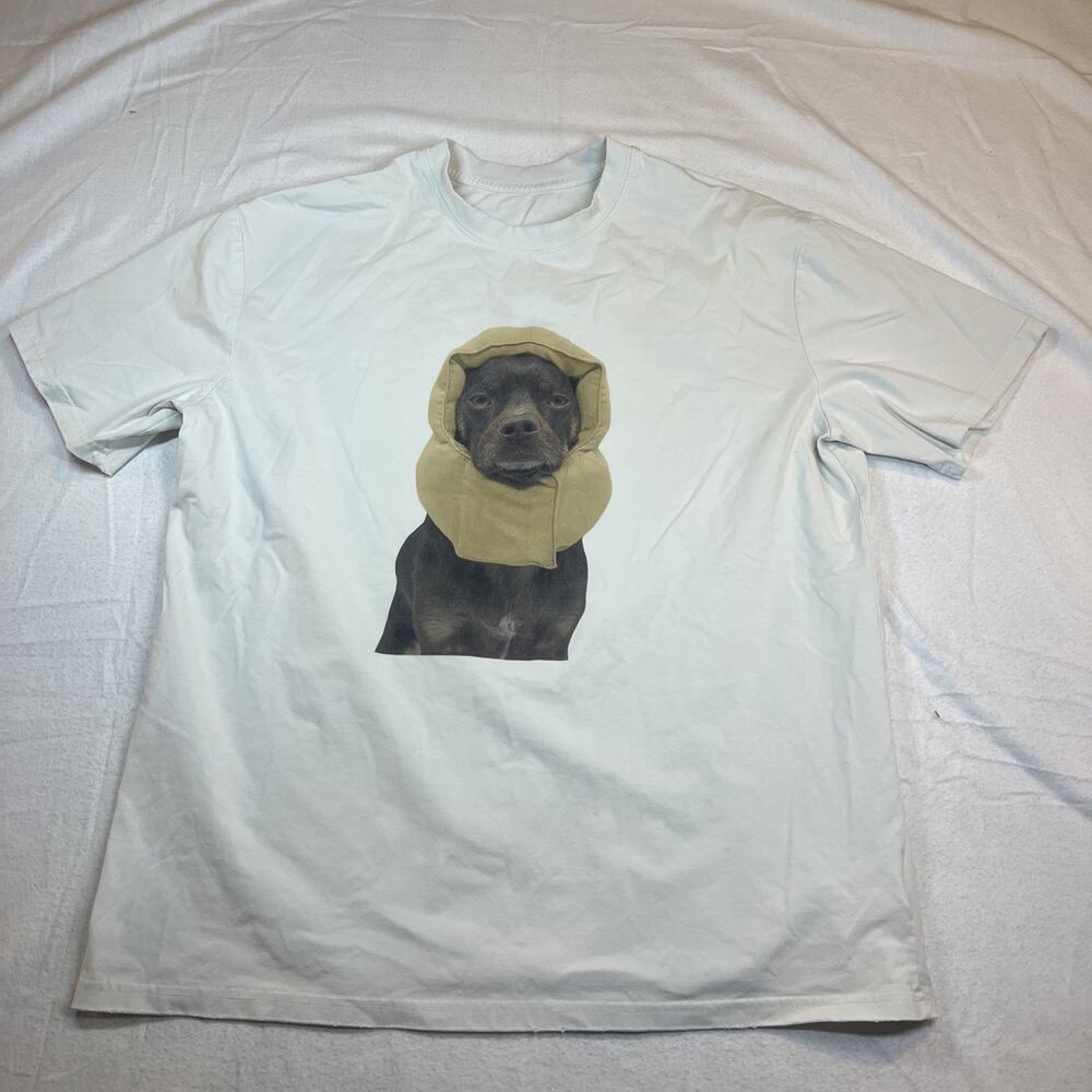 Puppy Dog Anxious Head Wrap White Tshirt X-Large Puppy